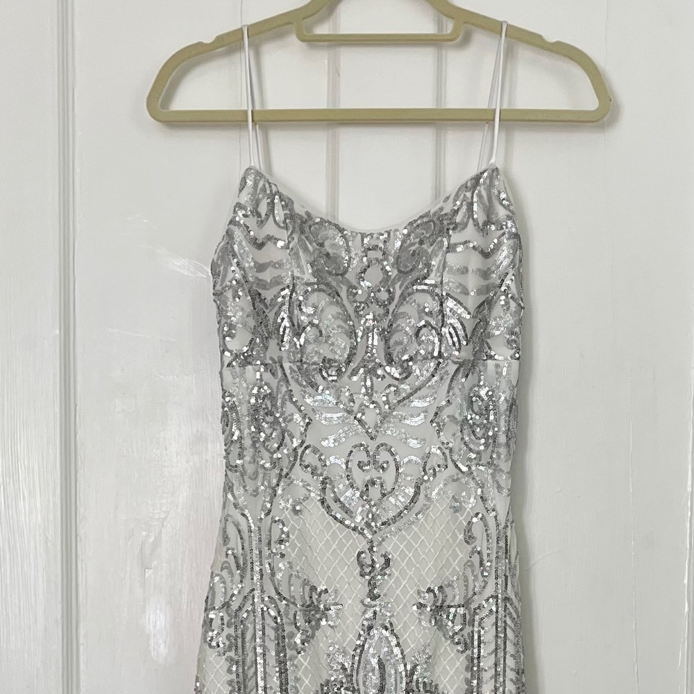 White/Silver Prom dress